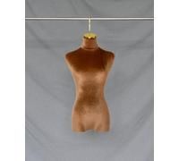 YKMYXZ, Elegante manichino in velluto con ganci, modello da vetrina for abiti eleganti(Brown,Gold Short Hook)