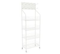 YKMYXZ, Espositore for snack a 4 ripiani, for patatine larghe 10,6", dotato di ruote e supporto for testata.(White)