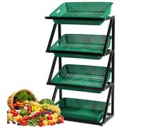 YKMYXZ, Espositore for vendita al dettaglio a 4 ripiani, set di cestini for snack di frutta e verdura, scaffale verticale for frutta e verdura for cucina, negozio, supermercato