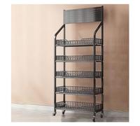 YKMYXZ, Espositori for negozi a 5 ripiani, ripiani in metallo for esposizione al dettaglio di gomme da masticare/cioccolato/bevande(Black,50 * 27 * 165cm)