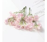 YKMYXZ fiori artificiali da interno, 10/20/30 pezzi di fiori artificiali in seta, 5 forchette, finti for la casa, decorazioni for matrimoni, vasi fai da te, accessori(Light Pink,10PCS)