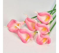 YKMYXZ fiori artificiali da interno, 3/5/10 pezzi di fiori artificiali calla bianchi al tatto, seta for la casa, cucina, il matrimonio, festa nuziale, decorazioni floreali finte(Light Pink,10Pcs)