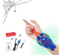 YKMYXZ Gioco all'aperto, Spider String Shooter for Bambini, Lanciacorda di Ricarica USB con Magnete e Ventosa, Accessori for Bracciali Lanciarazzi Cosplay Supereroi(Blue)