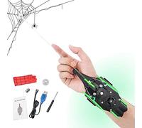 YKMYXZ Gioco all'aperto, Spider String Shooter for Bambini, Lanciacorda di Ricarica USB con Magnete e Ventosa, Accessori for Bracciali Lanciarazzi Cosplay Supereroi(Black)