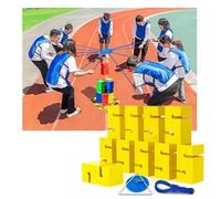 YKMYXZ IEOWY Team Building Block Tower Games, Giochi di Competizione Divertenti for attività Gruppo all'aperto, Che promuovono Una Comunicazione Amichevole(Yellow,10PCS)