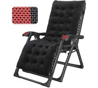 YKMYXZ lettino prendisole, Sedie reclinabili pieghevoli e rilassanti Zero Gravity con cuscino for persone carichi pesanti, supporto necessario di 440 libbre(Black Cushion)