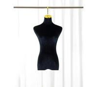 YKMYXZ, Manichino da appendere a mezzo busto, manichino da sposa con ganci in metallo, elegante manichino da donna con rivestimento in velluto(Black,Short Hook 10cm(4in))