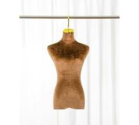 YKMYXZ, Manichino da appendere a mezzo busto, manichino da sposa con ganci in metallo, elegante manichino da donna con rivestimento in velluto(Brown,Short Hook 10cm(4in))