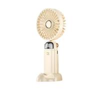 YKMYXZ Mini ventilatore portatile USB Ventilatori portatili pieghevoli da appendere al collo Ventilatore ricaricabile USB a 5 velocità con supporto for telefono e schermo di visualizzazione(White)