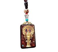YKMYXZ, Nepal Thangka Ciondolo Maschio Madre Verde Manjusri Ebano Buddha Collana Retro Catena di Lana Ciondolo Femmina Amuleto Patrono Fortunato(B Model. Vintage COF)