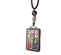 YKMYXZ, Nepal Thangka Ciondolo Maschio Madre Verde Manjusri Ebano Buddha Collana Retro Catena di Lana Ciondolo Femmina Amuleto Patrono Fortunato(Nepal 0001 Elephant)