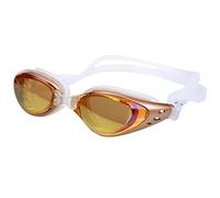 YKMYXZ occhiali antiappannamento, Occhiali da nuoto for uomo e donna, antiappannamento, con prescrizione UV, impermeabili, regolabili in silicone, for piscina, adulti, occhiali sub(Gold)