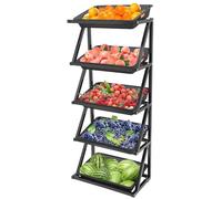 YKMYXZ, Organizzatore for snack da supermercato commerciale a 5 livelli, 5/10 cestini for cucina, ufficio, negozio, supermercato(Black,Single)