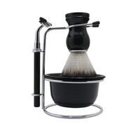 YKMYXZ, Porta rasoio Pratico supporto for pennello da rasoio in acciaio inossidabile da uomo, porta pennello da barba alla moda da 4 pezzi, set di strumenti da barba for baffi maschili