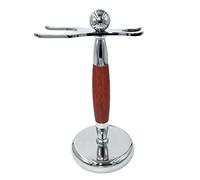 YKMYXZ, Porta rasoio Pratico supporto for pennello da uomo for rasoio, kit porta pennello da barba in acciaio inossidabile in palissandro moda, set da barbiere professionale for strumenti da barbiere