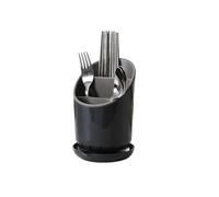 YKMYXZ, Portacoltelli da cucina, contenitore for bacchette, tubo con piastra di scolo, portaoggetti for stoviglie(Black)