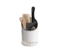 YKMYXZ, Portacoltelli da cucina, contenitore for bacchette, tubo con piastra di scolo, portaoggetti for stoviglie(White)