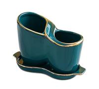 YKMYXZ, Portacoltelli, portautensili con 2 scomparti, contenitore for stoviglie, cucchiaio, bacchette, forchetta, scolapiatti, ceppo for coltelli(Green)
