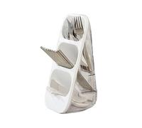 YKMYXZ, Portacoltelli, portautensili verticali in 3 formati, scolaposate, contenitore for lavello, portacoltelli, portaforchette e bacchette.(White)