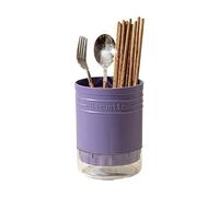 YKMYXZ, Portaposate rotondo for cucchiaio, forchetta, bacchette, scolapiatti, ceppo for coltelli in 3 colori(Purple)