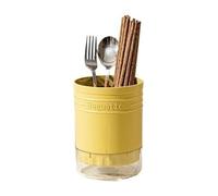 YKMYXZ, Portaposate rotondo for cucchiaio, forchetta, bacchette, scolapiatti, ceppo for coltelli in 3 colori(Yellow)