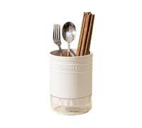 YKMYXZ, Portaposate rotondo for cucchiaio, forchetta, bacchette, scolapiatti, ceppo for coltelli in 3 colori(White)