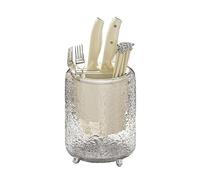 YKMYXZ, Portautensili multifunzione moderno girevole a 360°, organizer for forchette, bacchette e coltelli.(Transparent)