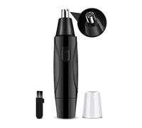 YKMYXZ, Rifinitore for orecchie, naso e sopracciglia - Rifinitore indolore for uomo e donna, a batteria, kit rifinitore for peli del naso, nero