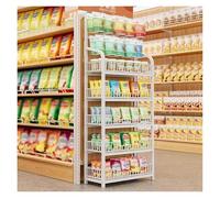 YKMYXZ, Scaffale for snack a 3/4/5 ripiani/Scaffale for snack da supermercato bianco, espositori for vendita al dettaglio(White,5 Tiers)