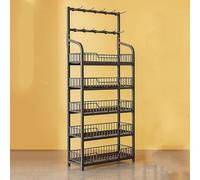 YKMYXZ, Scaffale for snack a 3/4/5 ripiani/Scaffale for snack da supermercato bianco, espositori for vendita al dettaglio(Black,5 Tiers)
