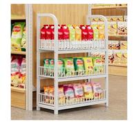 YKMYXZ, Scaffale for snack a 3/4/5 ripiani/Scaffale for snack da supermercato bianco, espositori for vendita al dettaglio(White,3 Tiers)