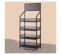 YKMYXZ, Scaffale for snack da 3/4/5 ripiani, scaffale for supermercati, espositore for caramelle e patatine commerciali con cestino portaoggetti(140x60cm/55.1x23.6in)