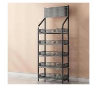YKMYXZ, Scaffale for snack da supermercato a 4 o 5 livelli, espositori for negozi al dettaglio, organizzatore di snack commerciali for negozi di alimentari domestici e cucine(Black 165,60x27cm/23.6x10