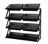 YKMYXZ, Scaffale portaoggetti for cestini da negozio al dettaglio alto 43'' for snack, patate, cipolle, prodotti, espositore con bocca smussata for minimarket(Black)