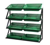 YKMYXZ, Scaffale portaoggetti for cestini da negozio al dettaglio alto 43'' for snack, patate, cipolle, prodotti, espositore con bocca smussata for minimarket(Green)