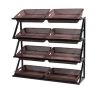YKMYXZ, Scaffale portaoggetti for cestini da negozio al dettaglio alto 43'' for snack, patate, cipolle, prodotti, espositore con bocca smussata for minimarket(Brown)