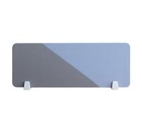 YKMYXZ, Schermo divisorio acustico autoportante for scrivania, resistente alla rottura, antiusura, antirumore, protezione dagli schizzi for ufficio(Dark Grey With Sky Blue,100*30CM with accessories)