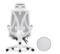 YKMYXZ, Sedia da gioco girevole Zero con schienale alto for giochi, sedia da ufficio for PC, supporto lombare regolabile/struttura bianca rete blu(White Frame Gray Net)