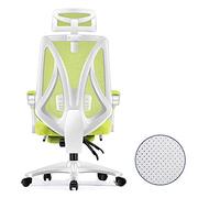 YKMYXZ, Sedia da gioco girevole Zero con schienale alto for giochi, sedia da ufficio for PC, supporto lombare regolabile/struttura bianca rete blu(White Frame Green Net)