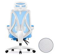 YKMYXZ, Sedia da gioco girevole Zero con schienale alto for giochi, sedia da ufficio for PC, supporto lombare regolabile/struttura bianca rete blu(White Frame Blue Net)