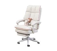 YKMYXZ, Sedia da scrivania for PC, sedia girevole da ufficio con schienale alto, regolabile in altezza, sedia da scrivania in PU multicolore, rosa(White)