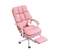 YKMYXZ, Sedia da scrivania for PC, sedia girevole da ufficio con schienale alto, regolabile in altezza, sedia da scrivania in PU multicolore, rosa(Pink)