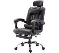YKMYXZ, Sedia da ufficio ergonomica for computer, sedia da ufficio in pelle con schienale Gamichair/nera(Black)