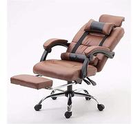 YKMYXZ, Sedia da ufficio ergonomica for computer, sedia da ufficio in pelle con schienale Gamichair/nera(Brown)