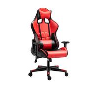 YKMYXZ, Sedia da ufficio Gamichair Racistyle, sedia da computer con schienale alto e altezza regolabile, sedia girevole in pelle con poggiatesta e supporto lombare for ufficio, casa, studio/Rosso(Red)