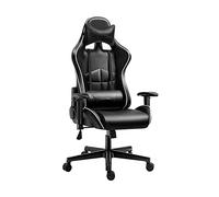 YKMYXZ, Sedia da ufficio Gamichair Racistyle, sedia da computer con schienale alto e altezza regolabile, sedia girevole in pelle con poggiatesta e supporto lombare for ufficio, casa, studio/Rosso(Blac