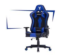 YKMYXZ, Sedia da ufficio Gamiracichair, ergonomica, con poggiapiedi spesso, cuscino for il collo e la schiena, sedia girevole a 5 ruote, altezza regolabile/nero e rosso(Black and Blue)