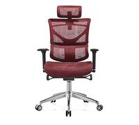 YKMYXZ, Sedia da ufficio per computer semplice, ergonomica, Gamichair, comodo studio, sedia girevole con funzione di sollevamento, sedia con schienale/rosso (rosso)
