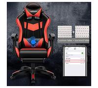 YKMYXZ, Sedia Zero, sedia da computer con schienale alto in pelle Gamiraci, sedia da ufficio regolabile con poggiatesta e supporto lombare/Nero(Black and Red)