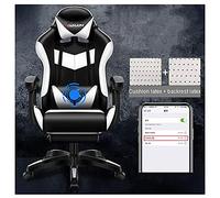 YKMYXZ, Sedia Zero, sedia da computer con schienale alto in pelle Gamiraci, sedia da ufficio regolabile con poggiatesta e supporto lombare/Nero(Black and White)